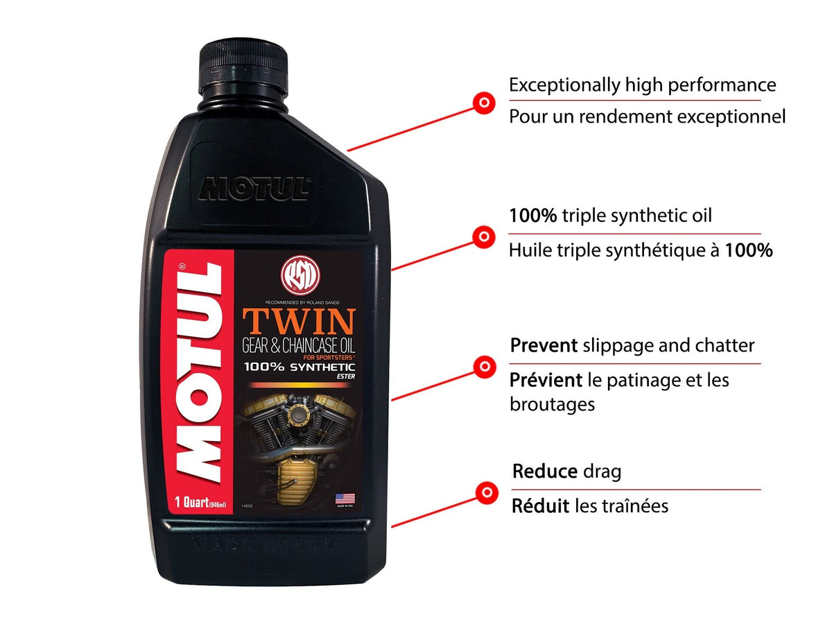 Twin Synthetic Gear & Chaincase Motorcycle Oil, 946-mL