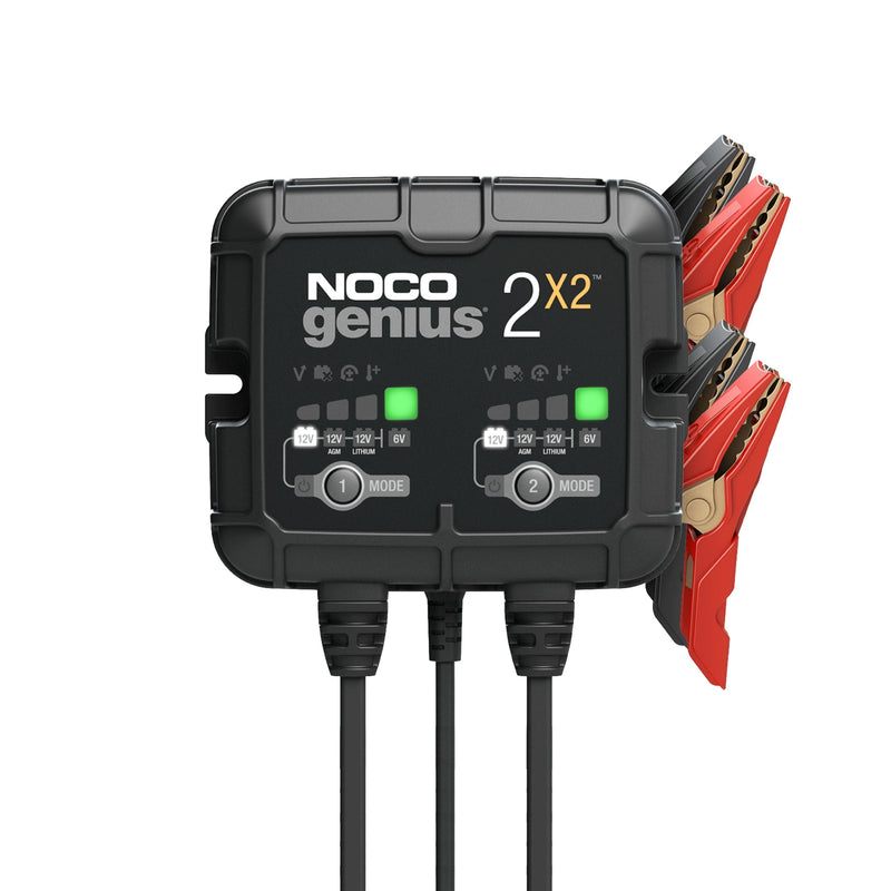 GENIUS2X2 Smart Battery Charger/Maintainer/Desulfator, 2-Bank, 4-Amp, 6V/12V A765