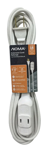 16/2 Outdoor Extension Cord with 3 Outlets, White