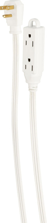 3-ft 3-in 16/3 Indoor Extension Cord with Right Angle Plug, 3 Grounded Outlets, White