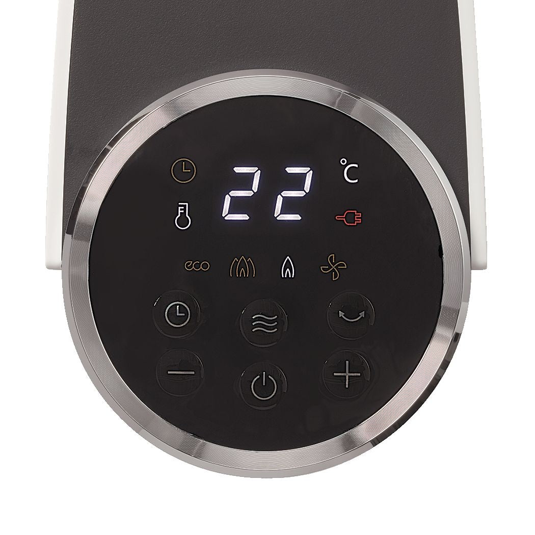Digital Tower Ceramic Heater withRemote Control & Thermostat, 1500W, White, 24-in