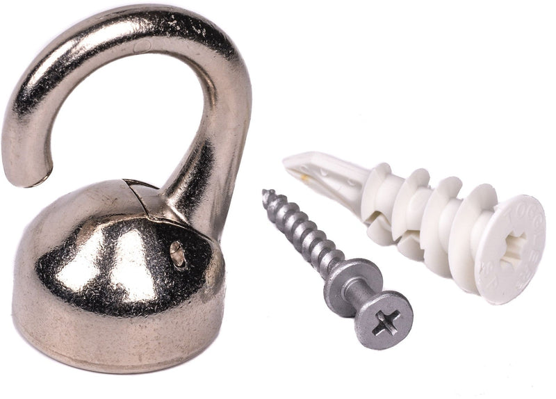 Elephant Ceiling Hook, 360 Swivels, Tool-Free, 100-lb Capacity, Nickel-Finish, 1-pk T482