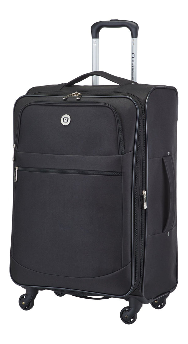 Softside Spinner Wheel Medium Travel Luggage Suitcase, Black, 24-in A2860