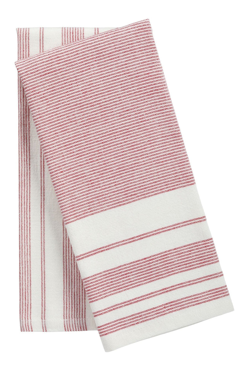 All-Purpose Striped Flatweave Terry Kitchen Towels, Red, 2-pk B9140