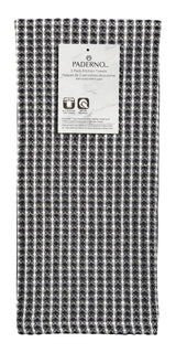All-Purpose Two-Tone Cotton Kitchen Towels, Black, 2-pk