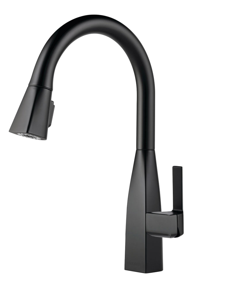 Xander Single-Handle Pull-Down Kitchen Faucet, Black A4571
