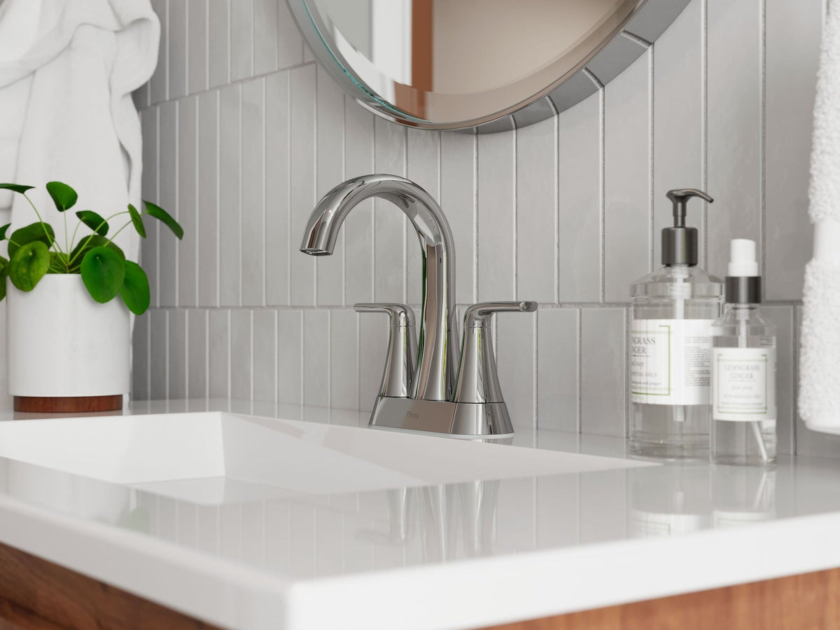 Raya 4-in Chrome Centerset Bathroom Sink Faucet
