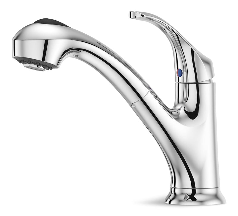 Shelton Single Handle Pull Out Kitchen Faucet, Chrome S2520