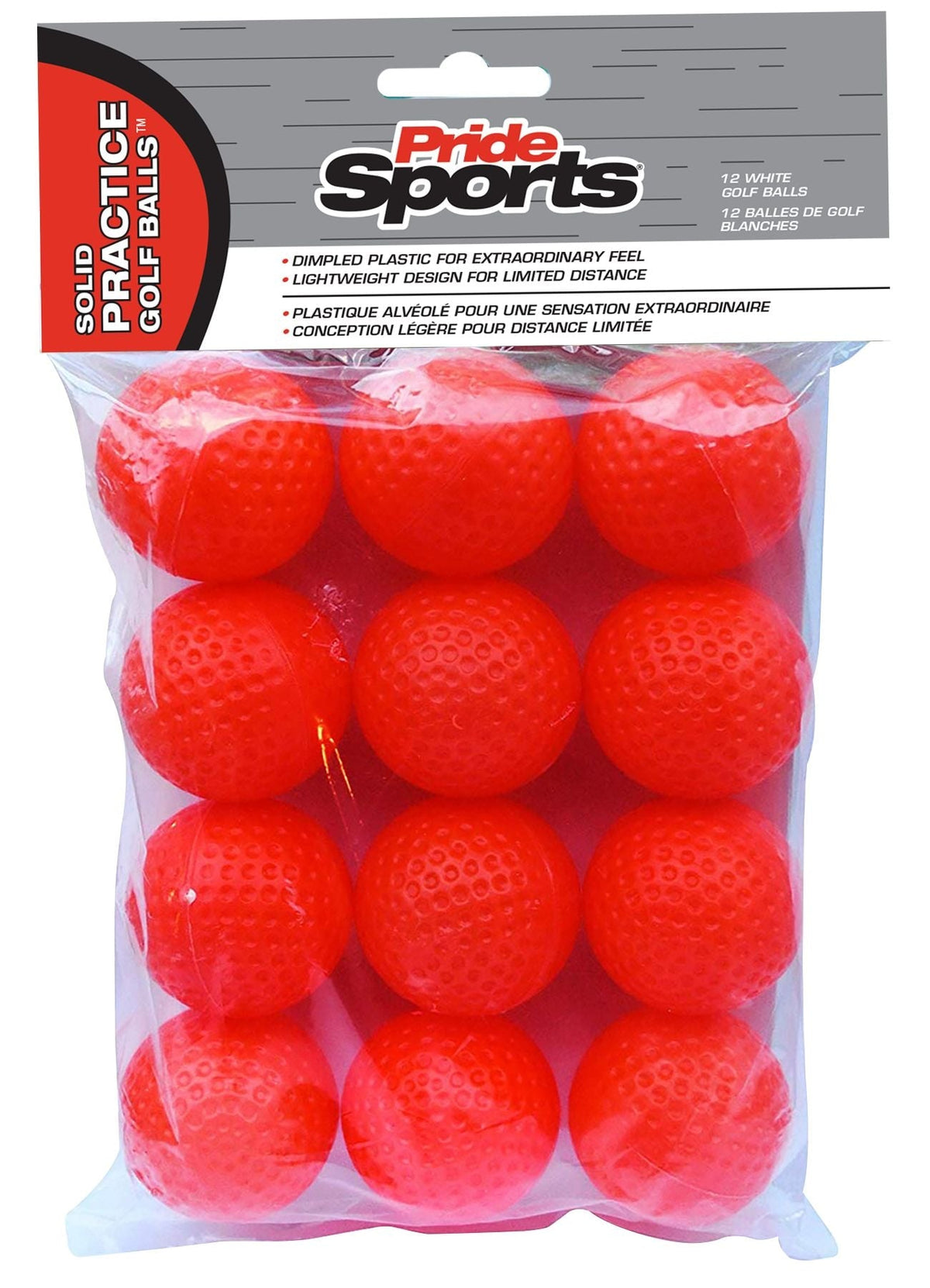 Dimpled Plastic Practice Golf Balls, Lightweight, 12-pk, Assorted Colours