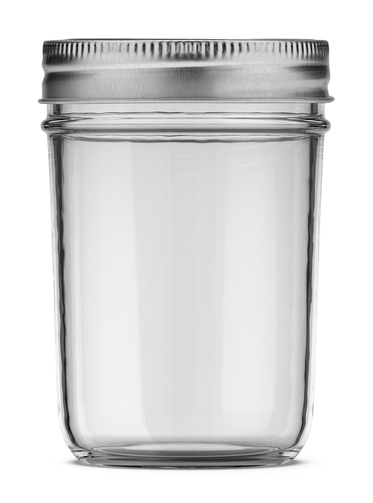 Mason Smooth Design Regular Mouth Glass Jar with Lid & Band, 8-oz, 12-pk