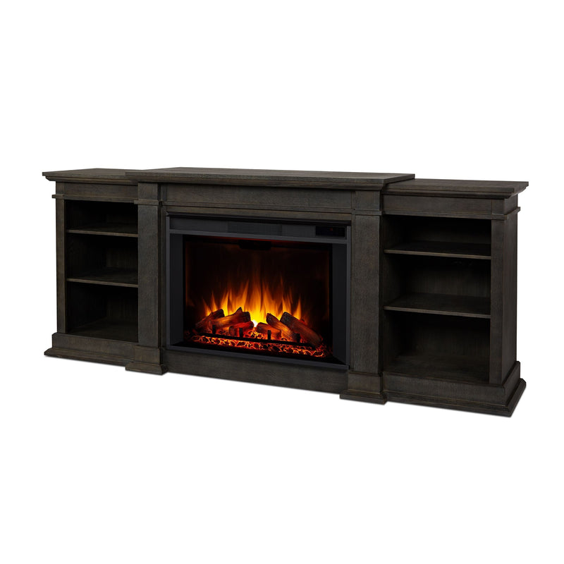 Eliot Grand Entertainment VividFlame Electric Fireplace TV Stand, 1500W, Includes Remote Control & Firebox, Antique Grey E1628