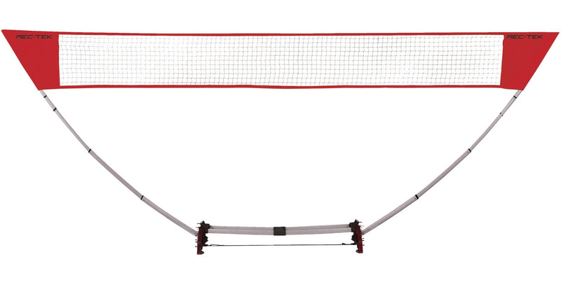 Outdoor Portable Easy Set-up Badminton Net, Red, 15-ft, 7-pk, All Ages, for Lawn Game Activities I3545