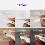 Exact Match Wood Furniture & Floor Repair Markers, White-Grey, 6 Shades