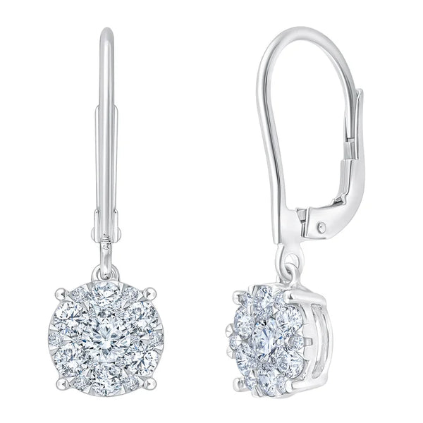 Round Brilliant Diamond Drop Earrings (1.00 ctw) K1229