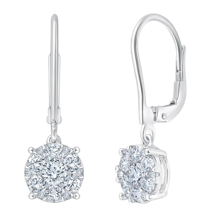 Round Brilliant Diamond Drop Earrings (1.00 ctw) K1229
