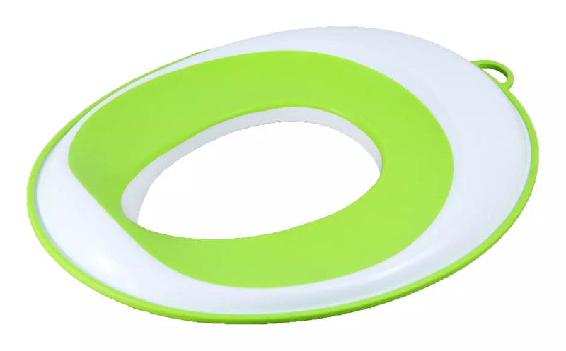 Kids' Potty Training Toilet Seat, Anti-Slip Edges, White/Green B4805