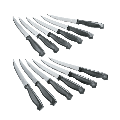 Stainless Steel Laser Steak Knife Set, Dishwasher Safe, 12-pc D2826