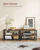 Home 70-in 3-Tier Industrial Rustic Brown TV Stand