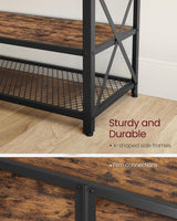 Home 70-in 3-Tier Industrial Rustic Brown TV Stand