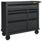 Rolling Tool Storage Cabinet with 7 Drawers, Power Bar with USB, Black, 42-in