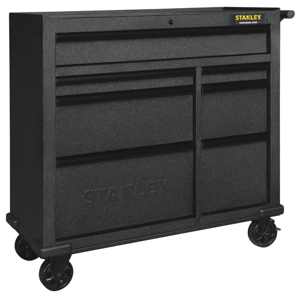 Rolling Tool Storage Cabinet with 7 Drawers, Power Bar with USB, Black, 42-in M4293