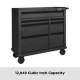 Rolling Tool Storage Cabinet with 7 Drawers, Power Bar with USB, Black, 42-in