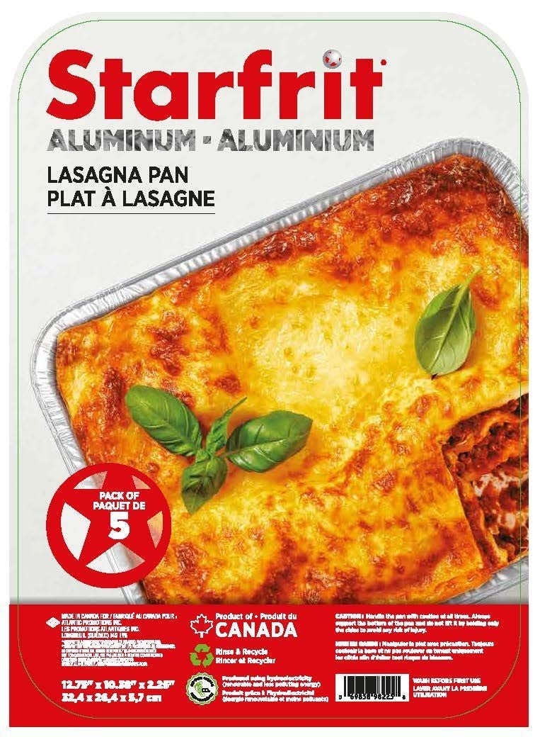 Disposable Freezer Safe Aluminum Lasagna Pan, 5-pk