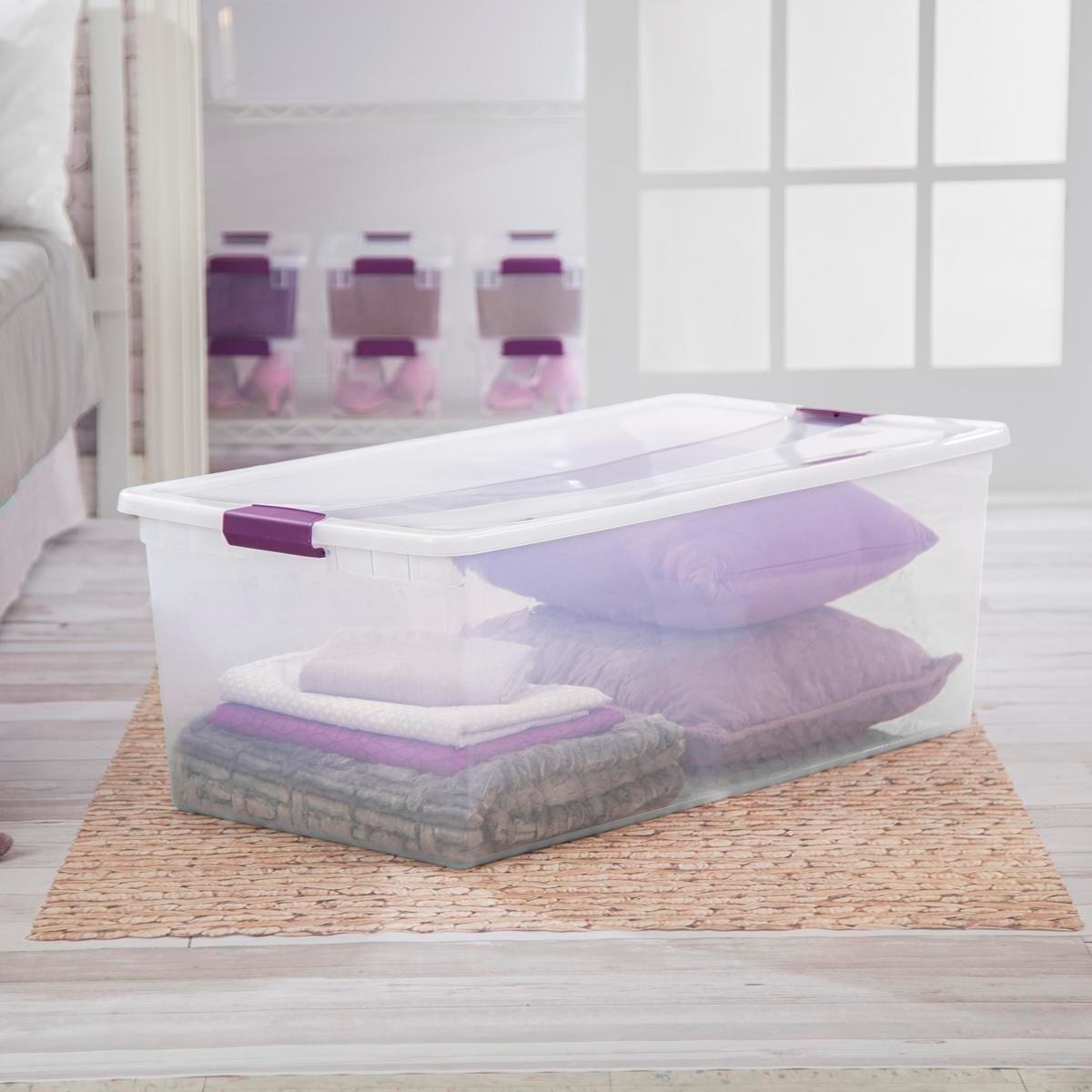 ClearView Storage Box with Latched Lid, 104-L