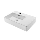 St. Tropez Ceramic Wall Hung Sink with Left Side Faucet Mount, 24-in x 18-in