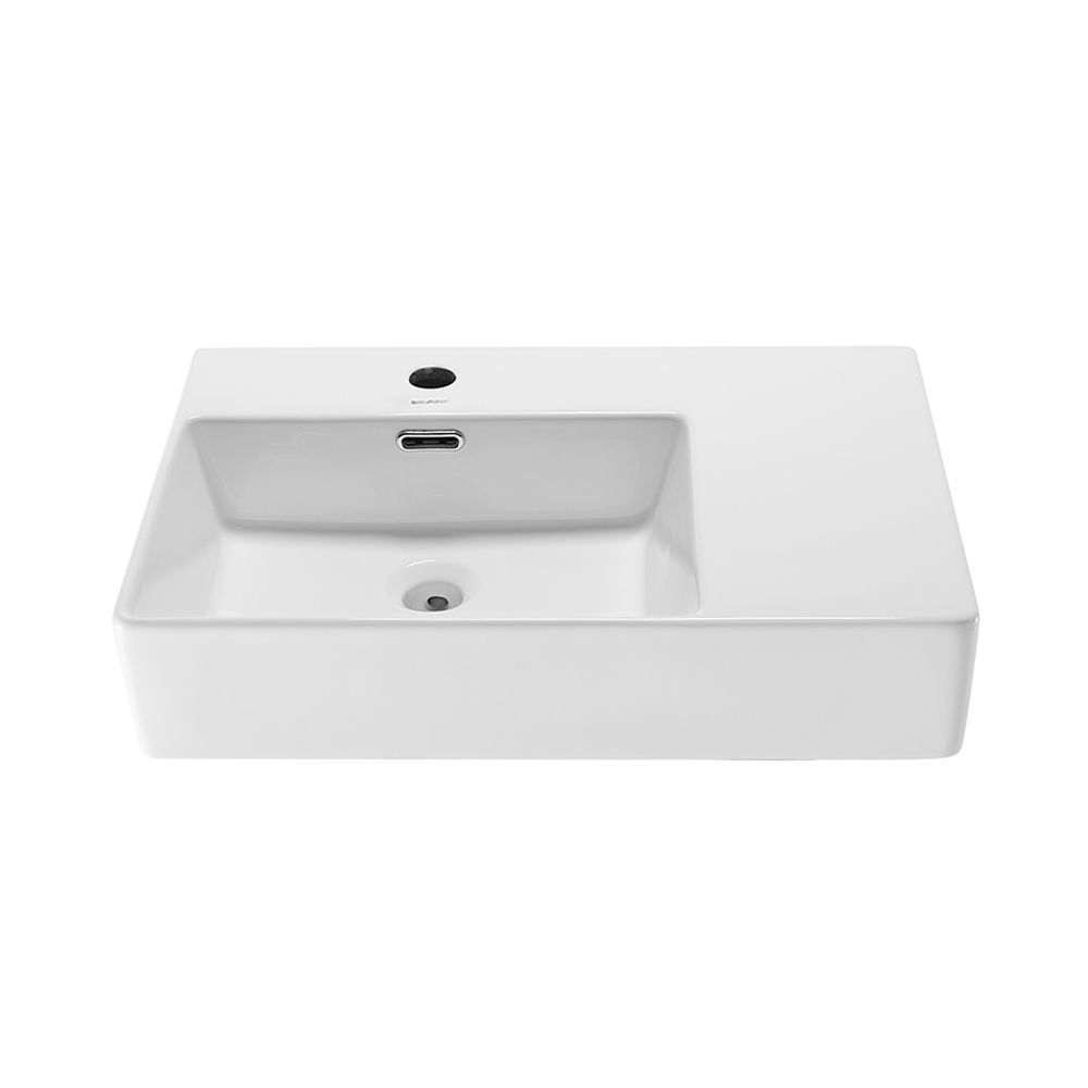St. Tropez Ceramic Wall Hung Sink with Left Side Faucet Mount, 24-in x 18-in