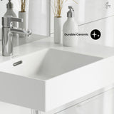 St. Tropez Ceramic Wall Hung Sink with Left Side Faucet Mount, 24-in x 18-in