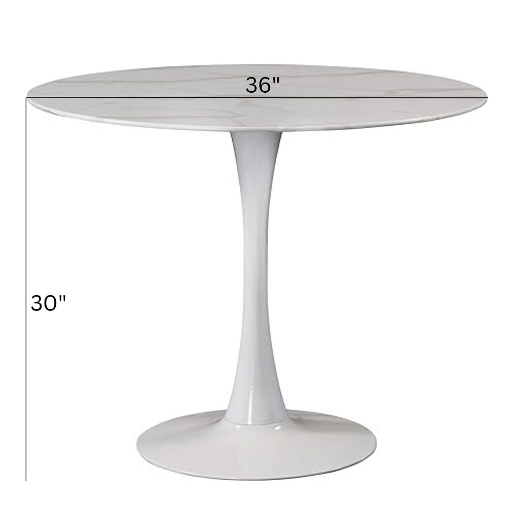 Leo Faux Marble Dining Table Tulip Base