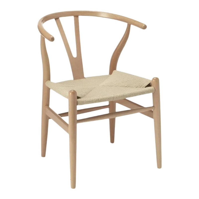 Wishbone Wood Dining Chair with Woven Seat, Natural X5405