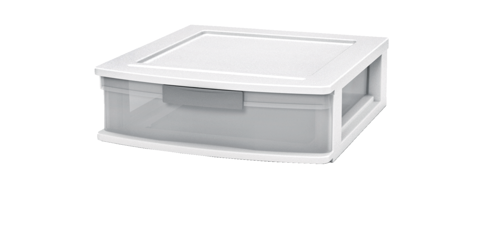 Element Clear White Frame Single Storage Drawer, 5-in
