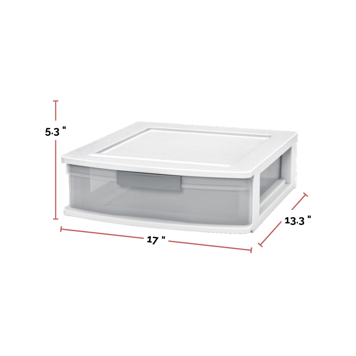 Element Clear White Frame Single Storage Drawer, 5-in
