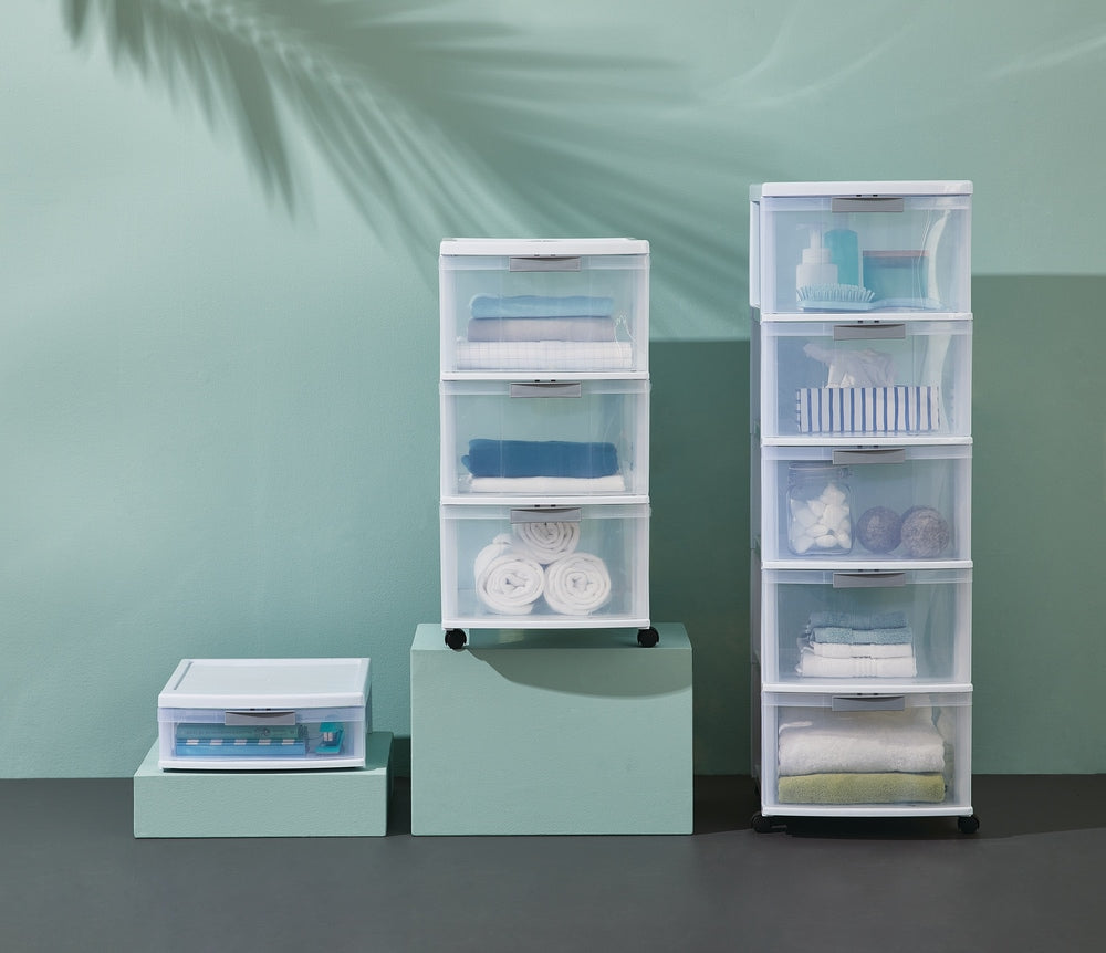 Element Clear White Frame Single Storage Drawer, 5-in