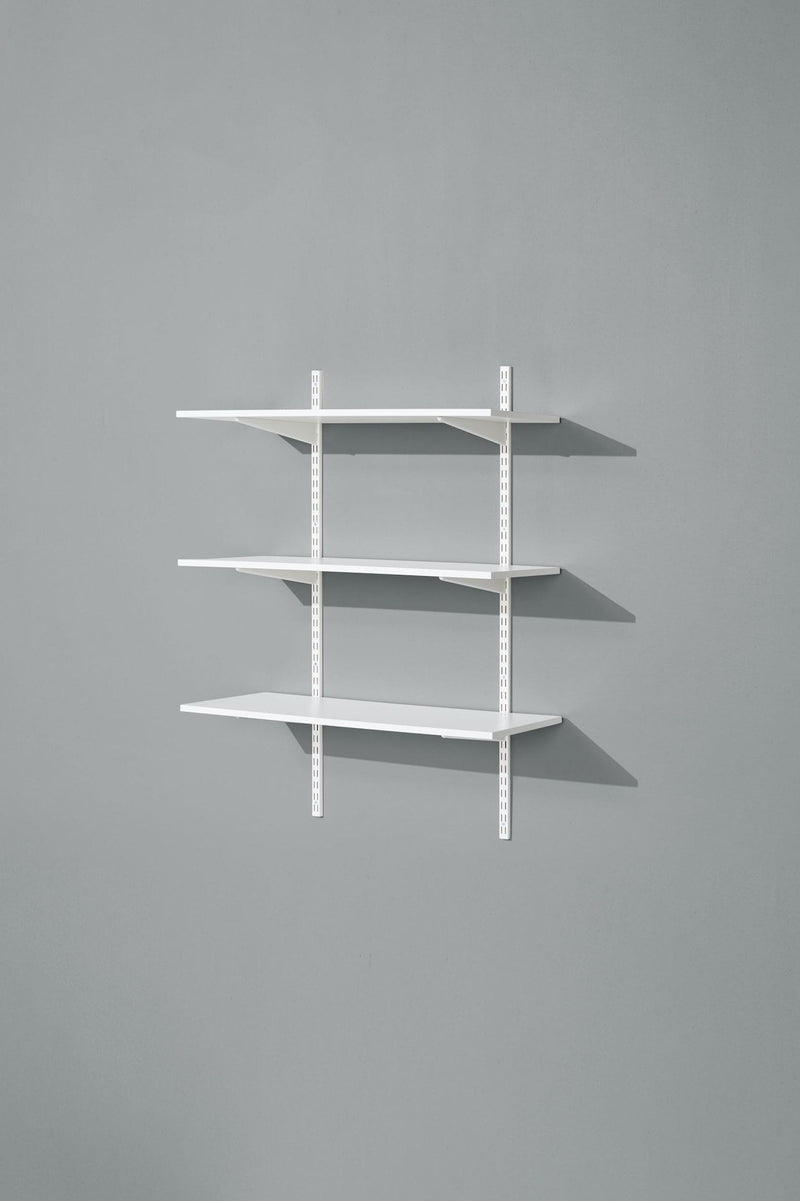 Wooden Floating Wall Shelf Board, White, 16 x 35-in Y4585