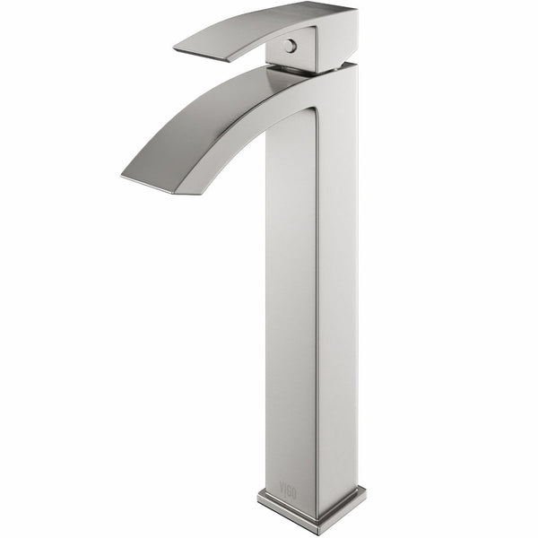Duris Vessel Single Handle Vessel Sink Bathroom Faucet with Deck Plate, Brushed Nickel O4631