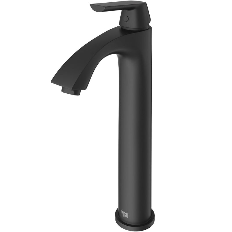 Linus Single Handle Vessel Single Hole Bathroom Sink Faucet, Matte Black R3515