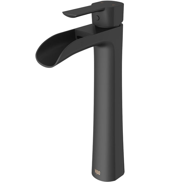 Niko Single Handle Single Hole Bathroom Sink Faucet, Matte Black Y9113