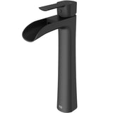 Niko Single Handle Single Hole Bathroom Sink Faucet, Matte Black