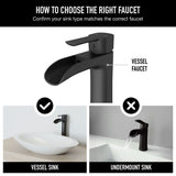 Niko Single Handle Single Hole Bathroom Sink Faucet, Matte Black