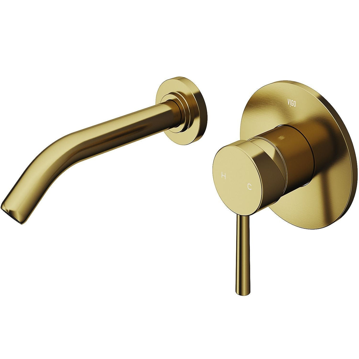 Olus Wall Mount Single Lever Bathroom Sink Faucet, WaterSense Certified, Matte BGold