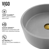Palermo Gothic Ash Grey Bathroom Sink/Basin Set with Niko Faucet and Round Vessel