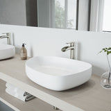Peony Matte Stone Novelty Composite Vessel Bathroom Sink/Basin with Deep Bowl, White