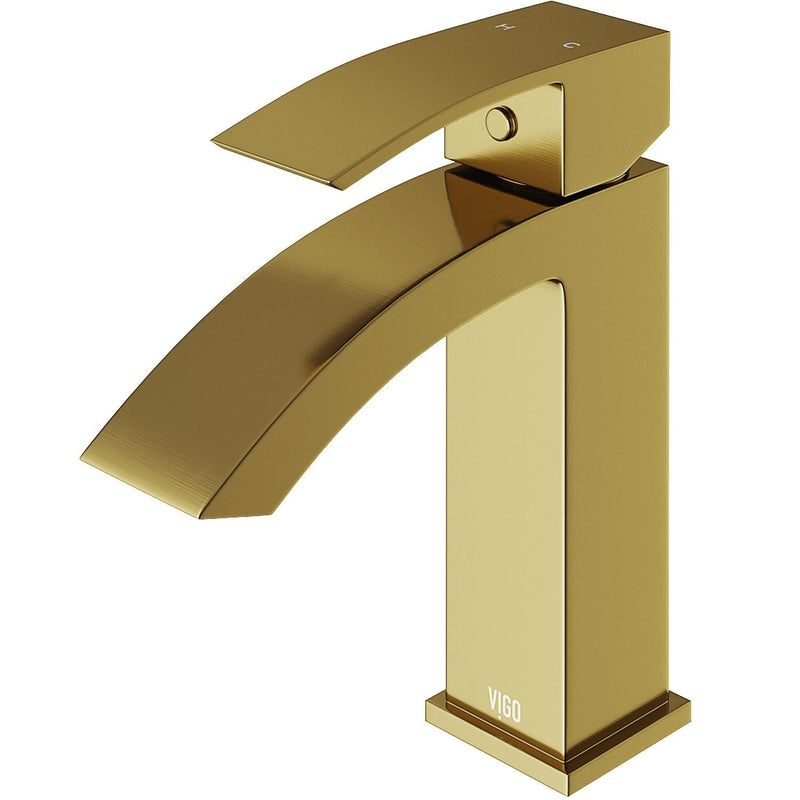Satro Single Handle Single Hole Bathroom Sink Faucet, WaterSense Certified, Matte Gold E5988