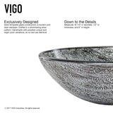 Titanium Glass Slate Grey Bathroom Sink/Basin Set with Niko Faucet and Round Vessel