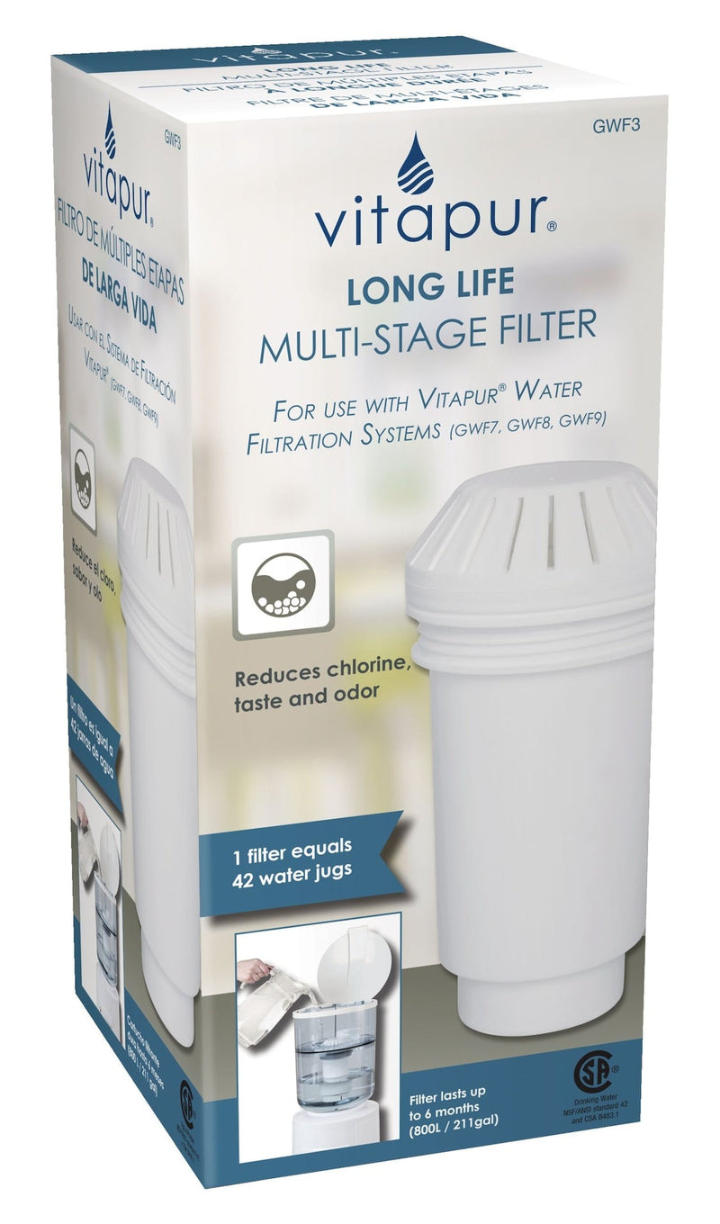 Long Life Multi-Stage Replacement Filter For Water Filtration Systems GWF7, GWF8, GWF9 A8909