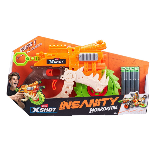 Insanity HorrorFire Reaper X Dart Blaster with Saw Blade, Includes 8-Darts, Ages 8+ C7675